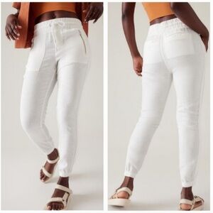 Athleta Cabo Calla Lily Linen Jogger Pants